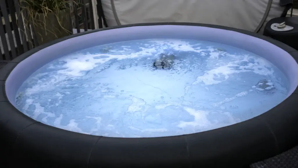 Inflatable Hot Tub with bubbling clear water